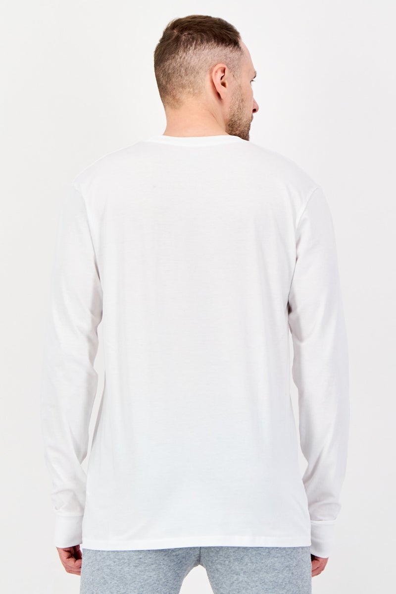 Champion Men Sportswear Fit Long Sleeve Outdoor T-Shirt, White - Image 3
